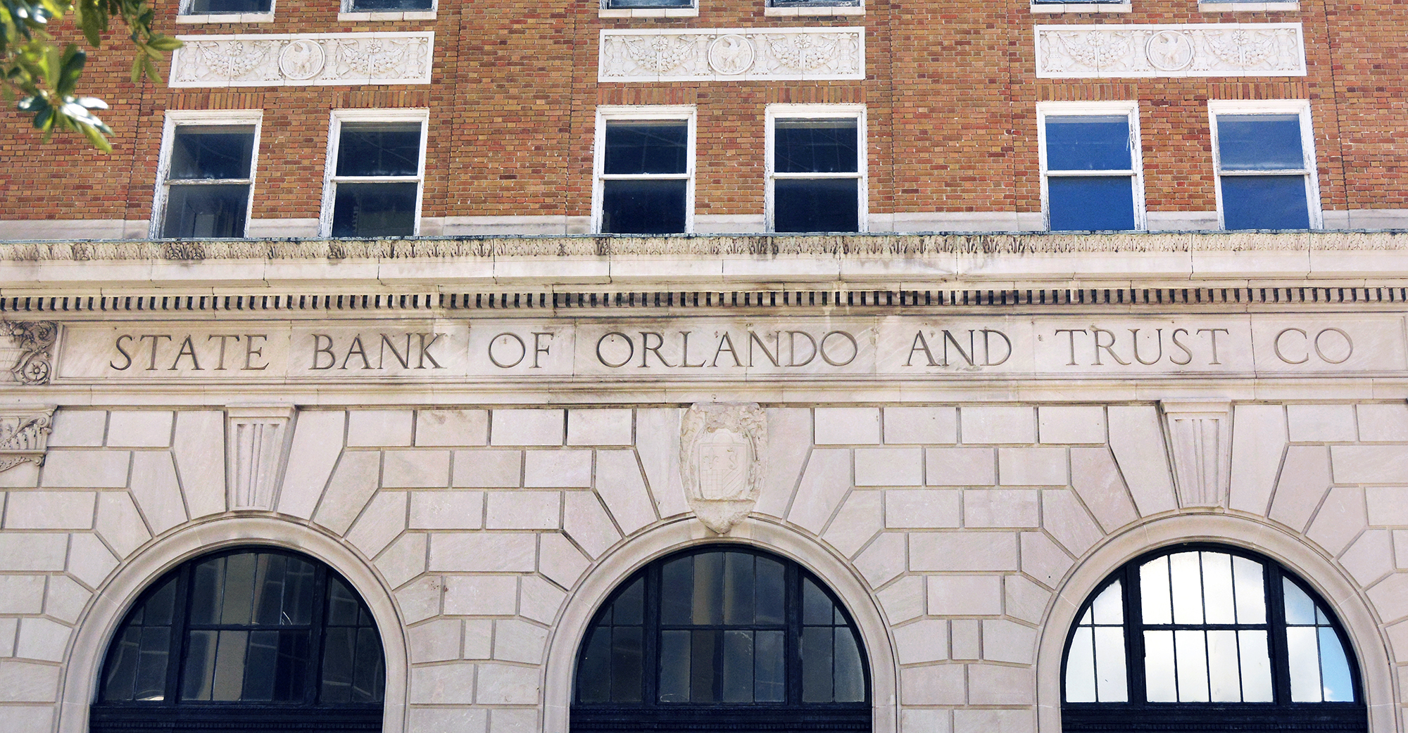 The facade of the 1 N. Orange building in downtown Orlando.